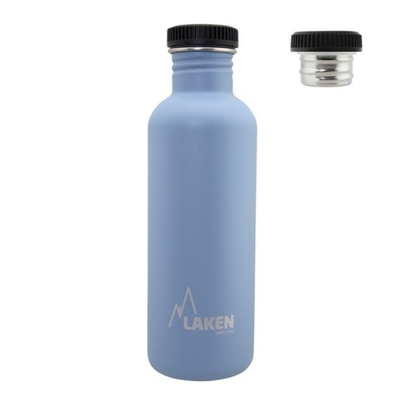 Фляга Laken Basic Steel Bottle 1L с крышкой из стали и полипропилена