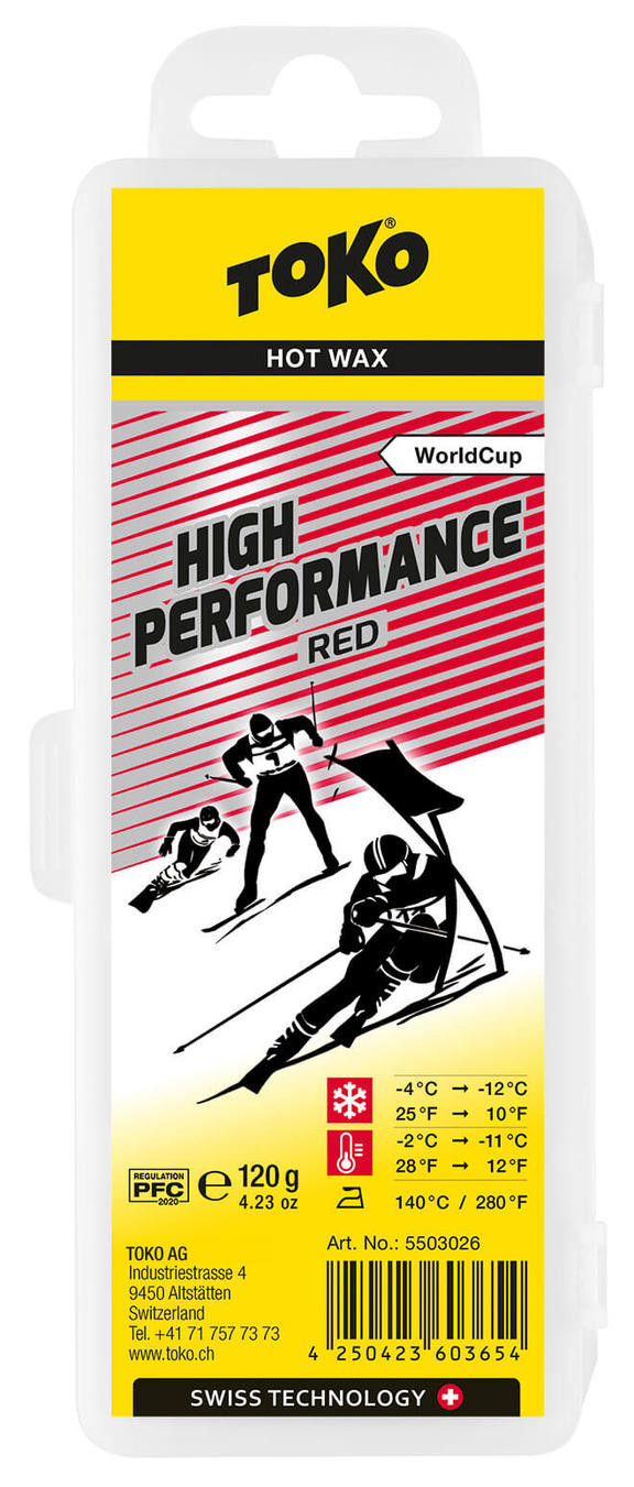 Воск с высоким содержанием фтора Toko High Performance red 120 g
