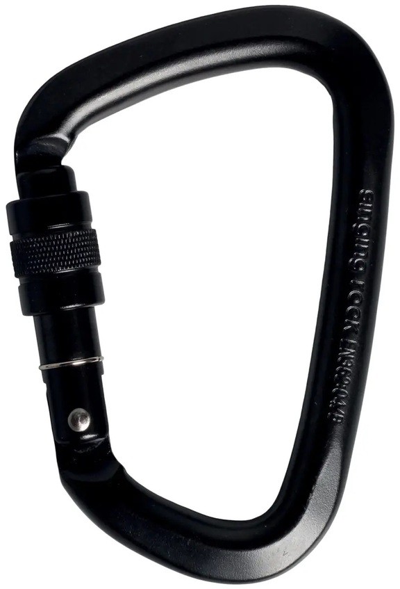 Карабін Singing Rock D Steel Lock Screw Gate Black 50kN