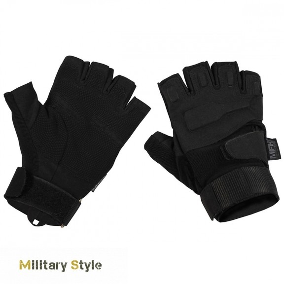 Тактичні рукавички без пальців Protect (Black)