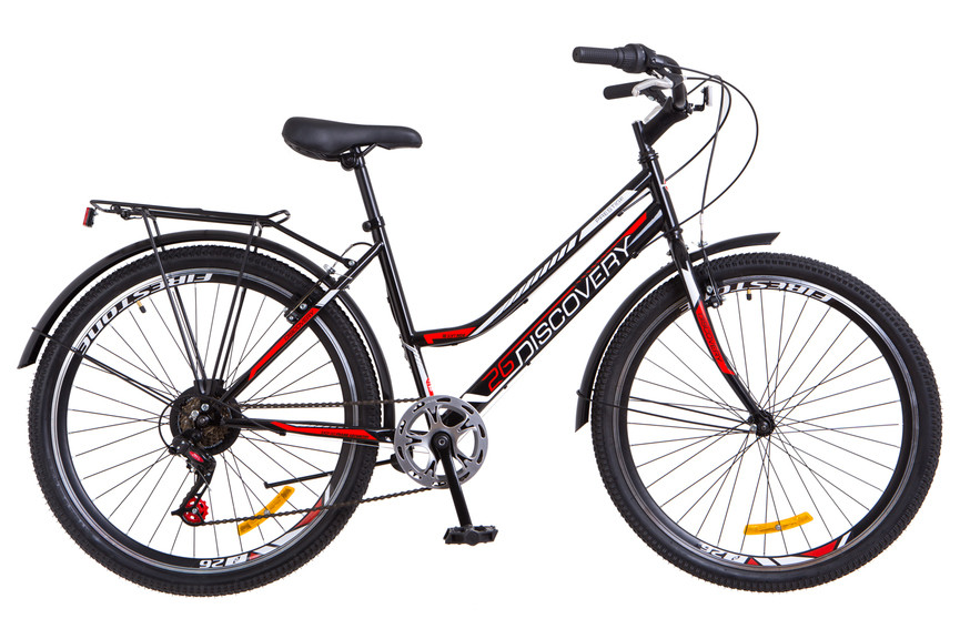 Велосипед Discovery Prestige Woman чёрно-красный 2018