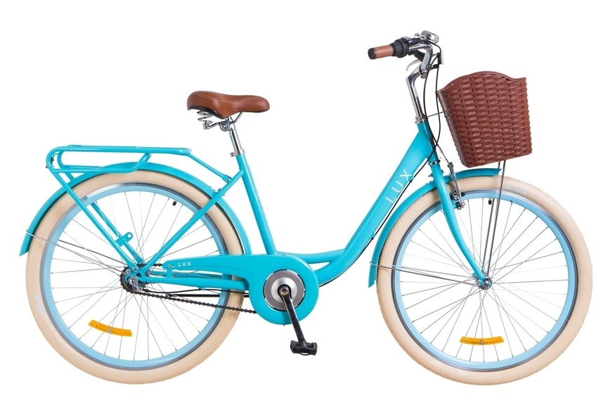 Велосипед Дорожник Lux PH  голубой с корзиной 2018