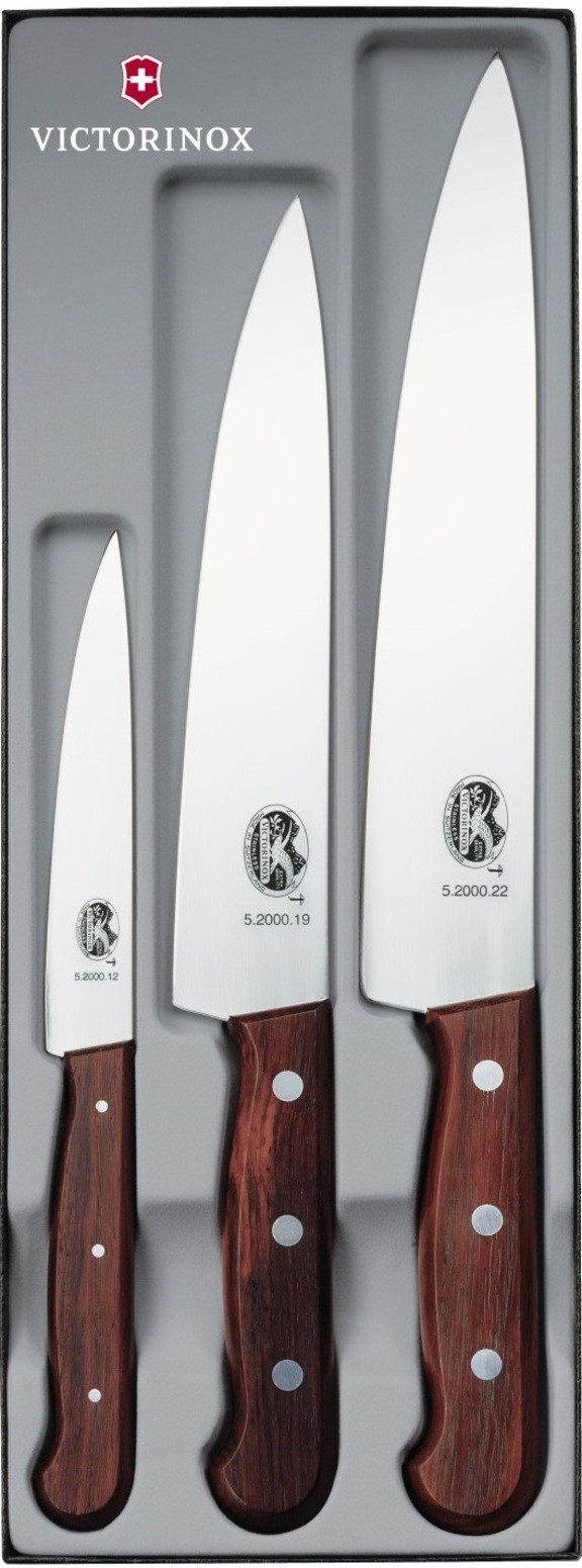 Набір кухонних ножів Victorinox Wood 3шт