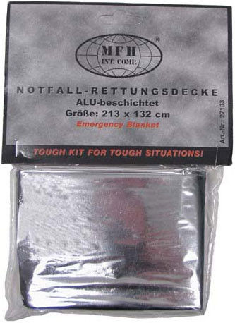 Спасательное одеяло серебристое MFH 27133