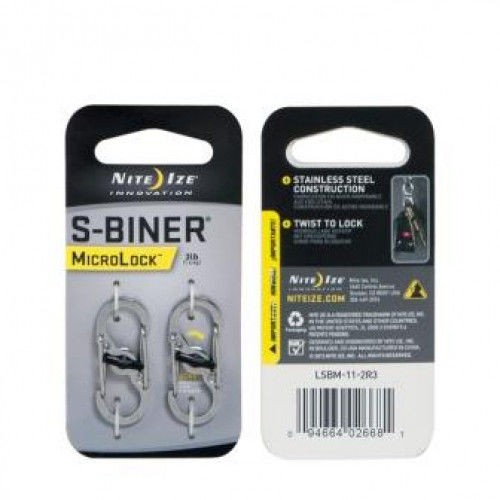 Набор карабинов Nite Ize S-Biner MicroLock 2 pk черный