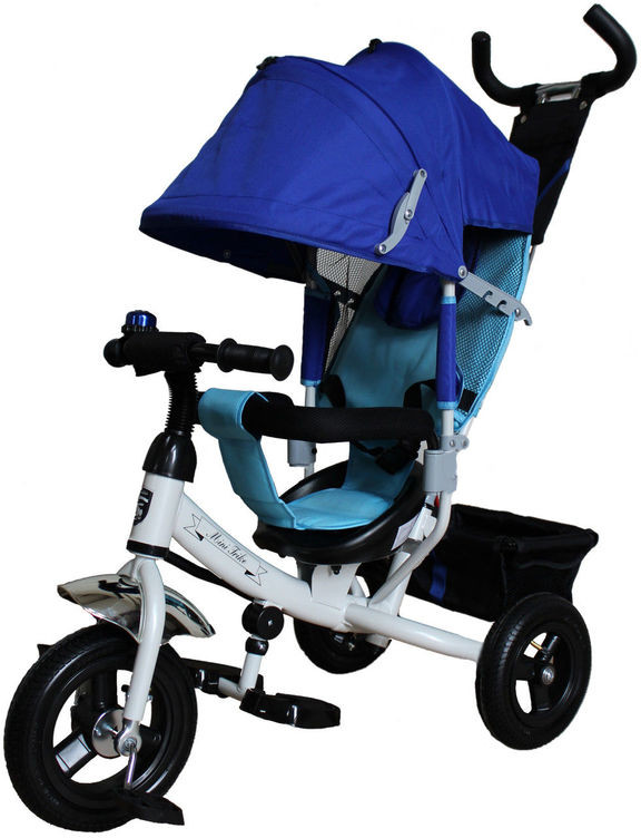 Велосипед детский трехколесный с надувными колесами  Mini Trike RAINBOW бело-синий 2016