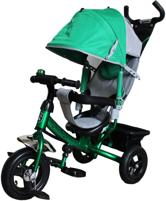 Велосипед детский трехколесный с надувными колесами  Mini Trike RAINBOW зелено-серый 2016