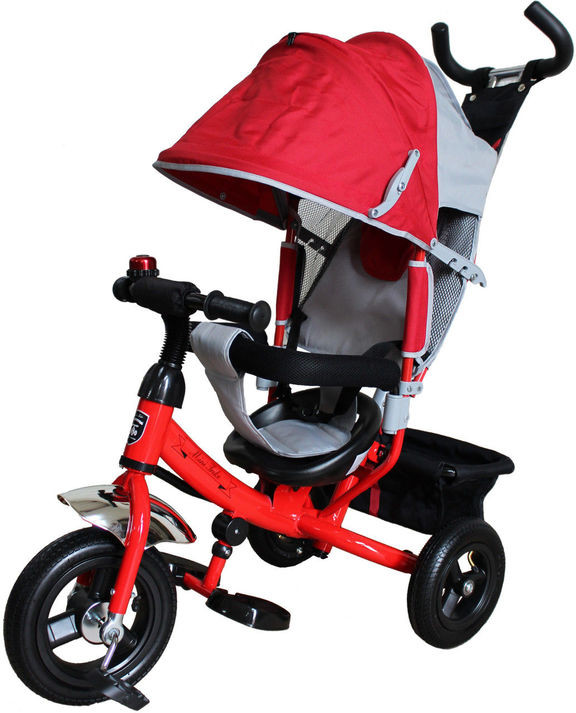 Велосипед детский трехколесный с надувными колесами  Mini Trike красно-серый