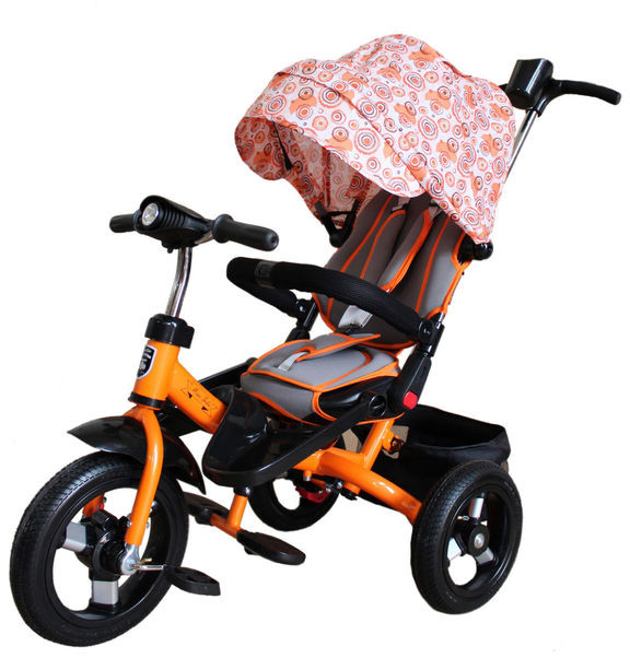 Велосипед детский трехколесный с надувными колесами  Mini Trike TRANSFORMER оранжевый 2016