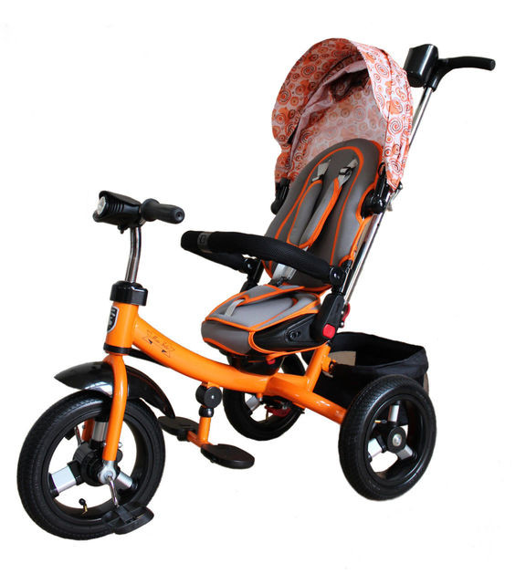 Велосипед детский трехколесный с надувными колесами  Mini Trike TRANSFORMER оранжевый 2016