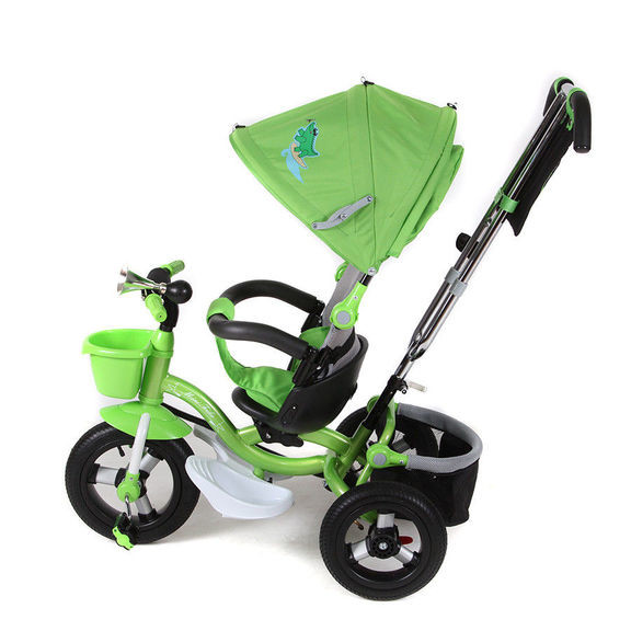 Велосипед детский трехколесный с надувными колесами  Mini Trike зеленый
