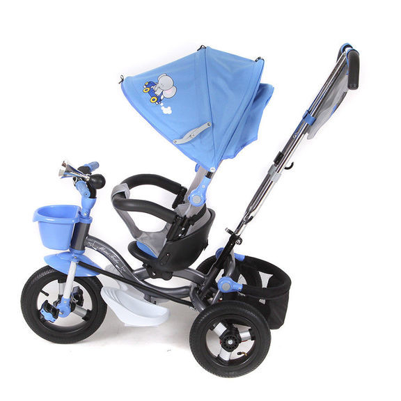 Велосипед детский трехколесный с надувными колесами  Mini Trike синий