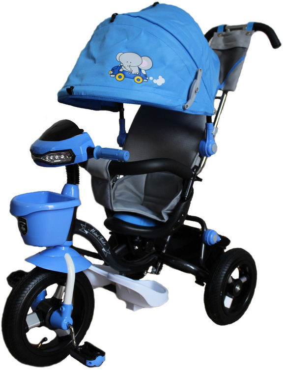 Велосипед детский трехколесный с надувными колесами  Mini Trike синий 2016