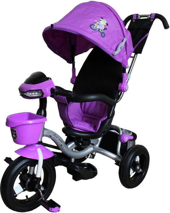 Велосипед детский трехколесный с надувными колесами  Mini Trike фиолетовый 2016