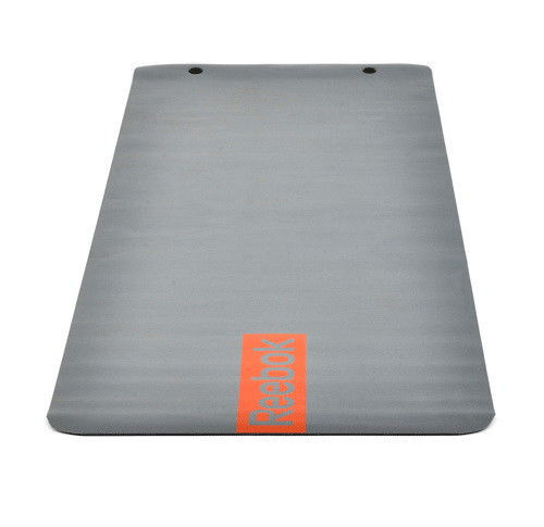 Коврик для йоги Reebok 0.4 см с люверсами серый