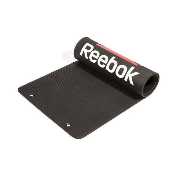 Коврик для гимнатики Reebok 0,8 см с люверсами черный