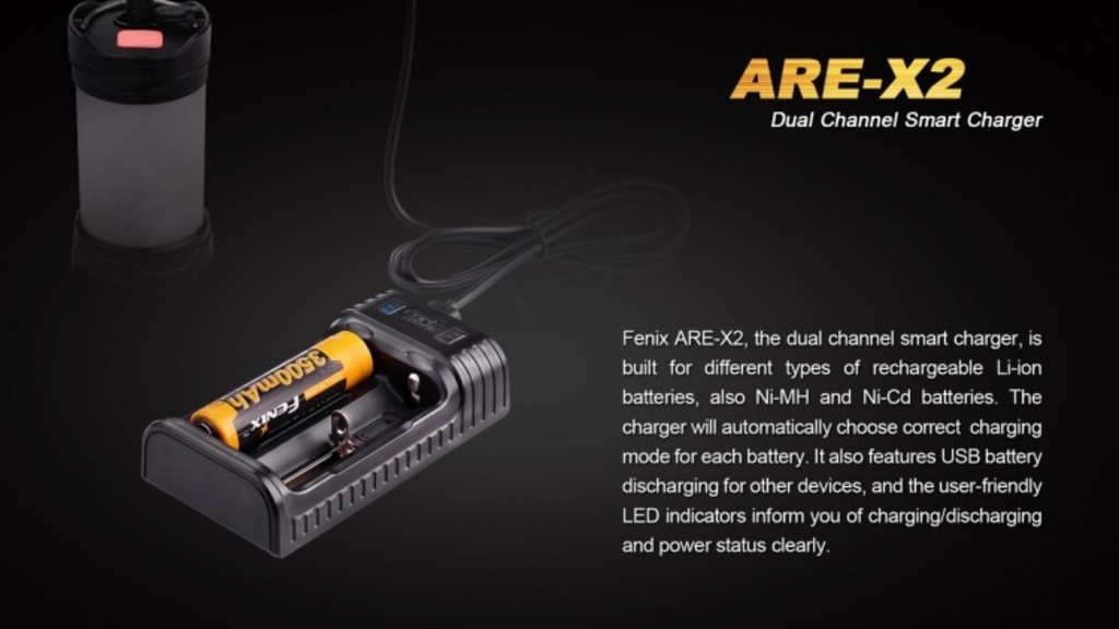 Зарядное устройство Fenix ARE-X2 (10440, 14500, 16340, 18650, 26650)