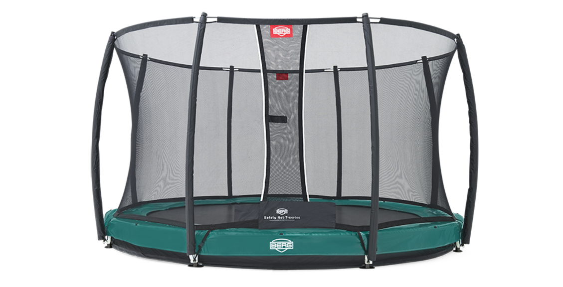 Батут Berg Elite+ InGround Green 330 + защитная сетка Safety Net T-series 330