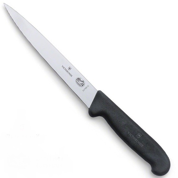 Нож кухонный филейный Victorinox Fibrox 16 см, черный