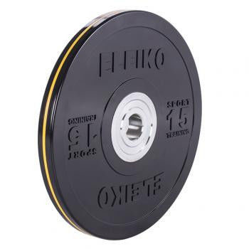 Диск ELEIKO 15 кг для тренувань чорний, каучук