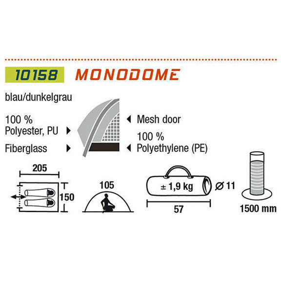 Намет High Peak Monodome PU 2