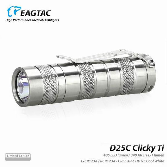 Фонарь Eagletac D25C XP-L V5 (485 Lm) Titanium Limited Edition