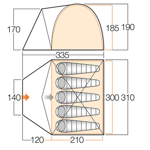 Палатка Vango Berkeley 500 Herbal