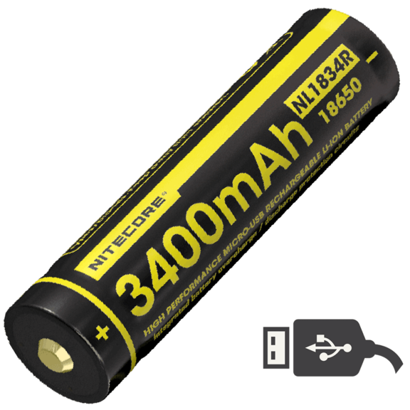 Акумулятор 18650 (3400mAh) Nitecore NL1834R