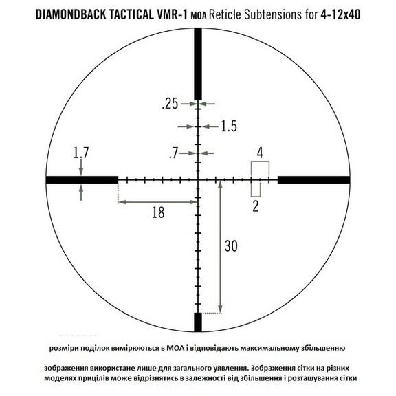 Прицел оптический Vortex Diamondback Tactical 4-12x40 (VMR-1)