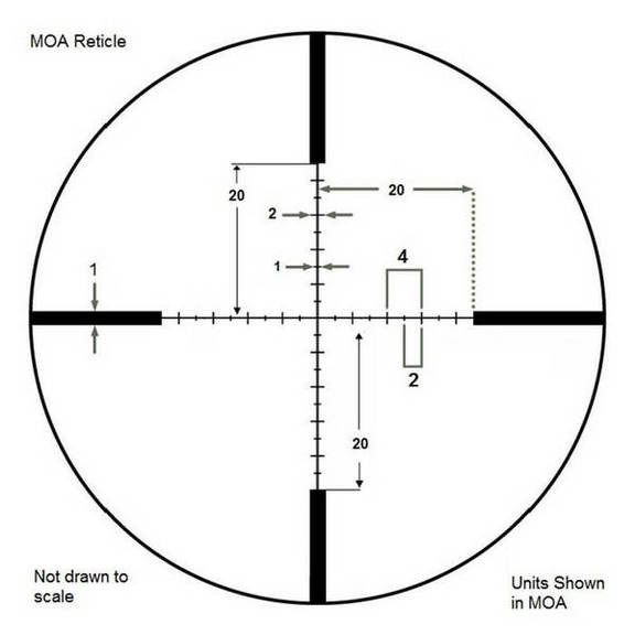 Прицел оптический Barska Level 6-24x56 (IR MOA R/G) + Rings