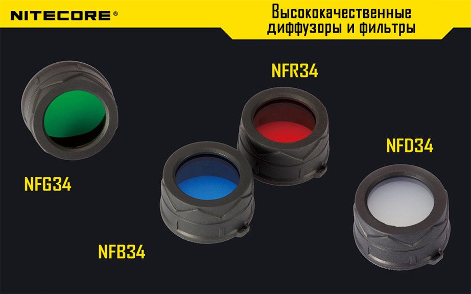 Фільтри для ліхтарів Nitecore NF34 ударостійкі