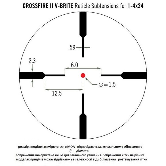 Приціл оптичний Vortex Crossfire II 1-4x24 (V-Brite IR)