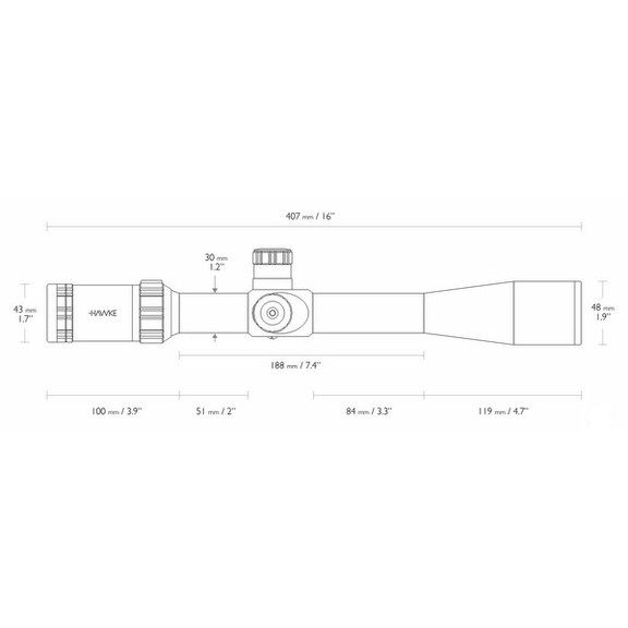 Прицел оптический Hawke Sidewinder 8.5-25x42 SF (20x 1/2 Mil Dot IR)