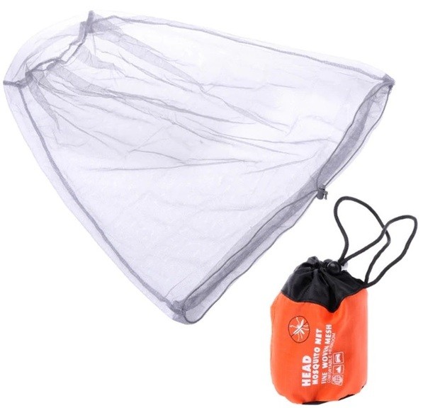 Компактная сетка от комаров на голову с резинкой и чехлом Head Mosquito Net