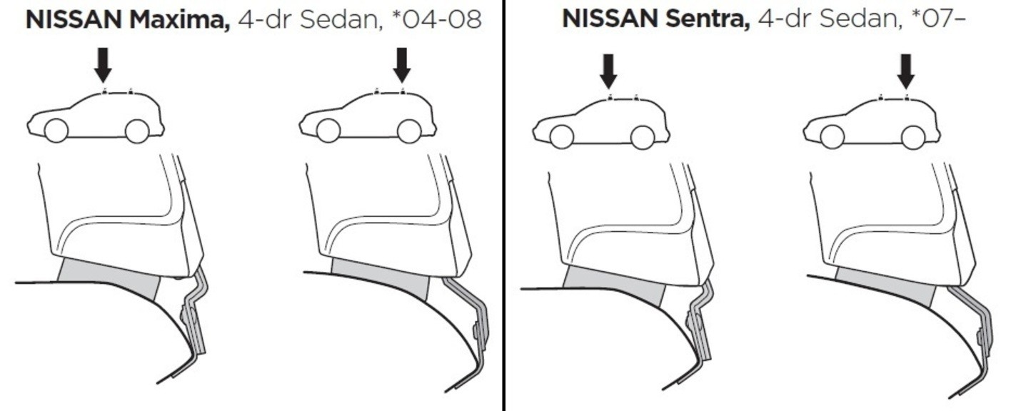 Монтажный комплект Thule 1538 для Nissan Maxima (A34) 2004-2008; Sentra (B16) 2007-2012 (TH 1538)