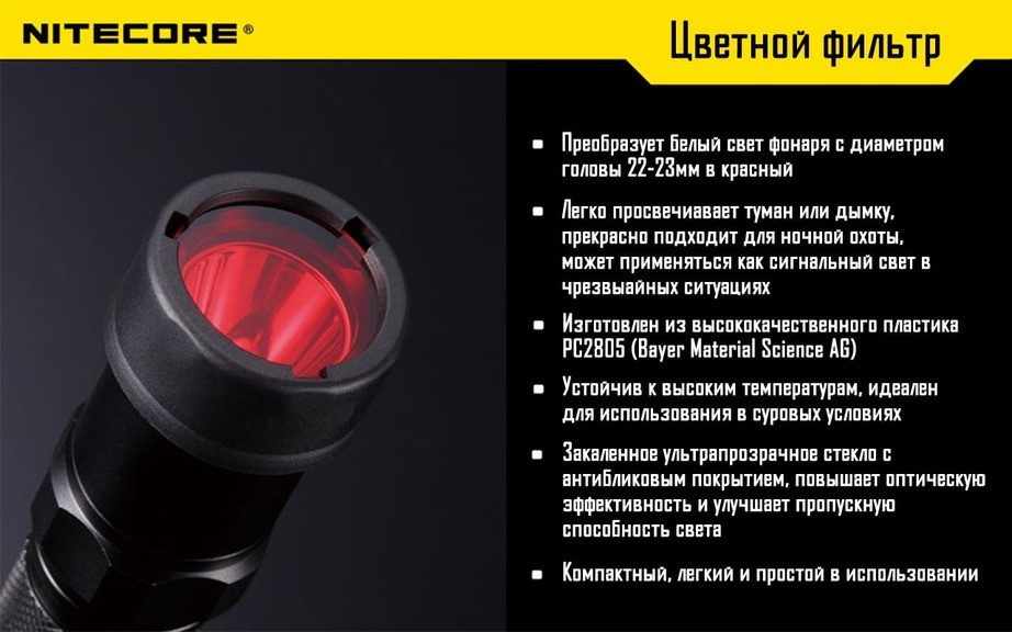 Диффузор фильтр для фонарей Nitecore NFG23 (22-23 mm)