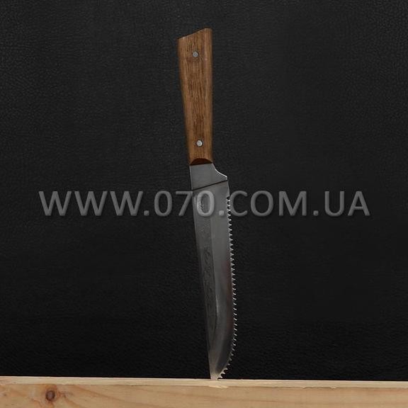 Нож кухонный, бытовой Спутник (270х28x1.5 мм), с притыном и пилой