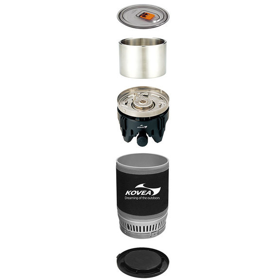 Система приготування їжі (пальник газовий туристичний + каструля) Kovea Alpine Pot Wide KB-0703W