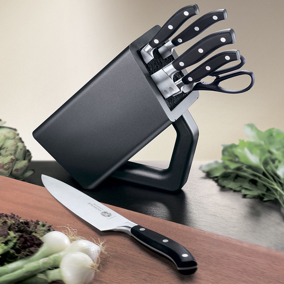 Набор кухонный Victorinox Forged Сhef'S (5 ножей+ножницы) с подставкой