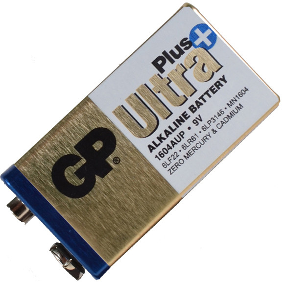 Батарейка лужна, Alkaline Крона Ultra + (6LF22, 6LR61, 6LP3146, MN1604) GP 9V