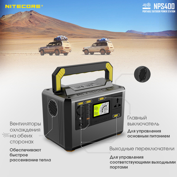 Зарядна станція Nitecore NPS400 (117000mAh)
