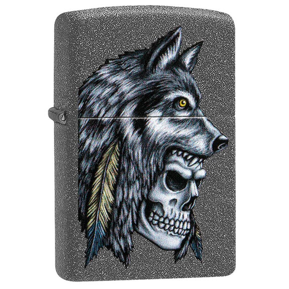 Зажигалка Zippo Wolf Skull Feather Design, 29863