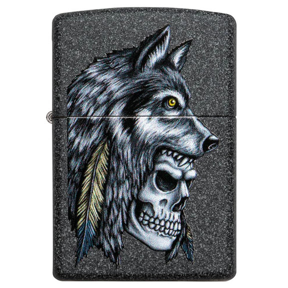 Зажигалка Zippo Wolf Skull Feather Design, 29863