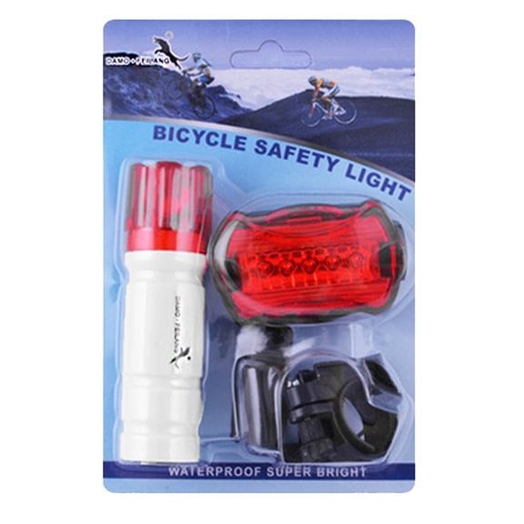 Велофара + задний фонарь для велосипеда Bailong DMFL-08-2-1LED, STOP-5LED Waterproof