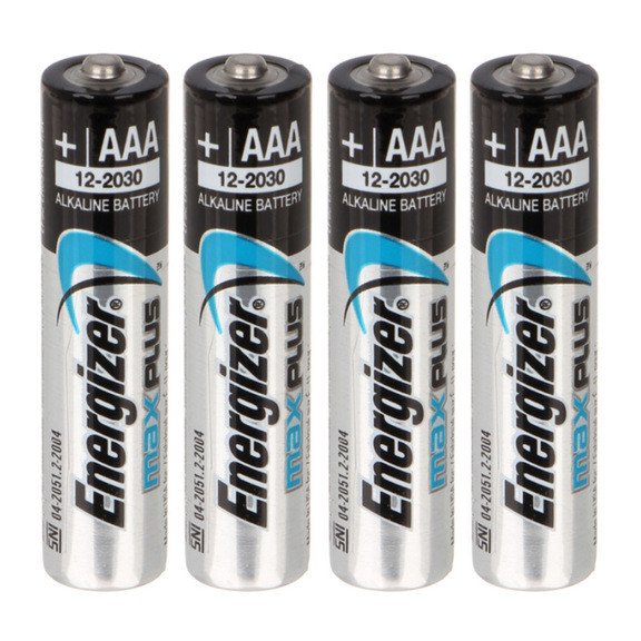 Батарейка щелочная, Alkaline AAA Max Plus (LR03) Energizer 1.5V, 4 шт. в блистере
