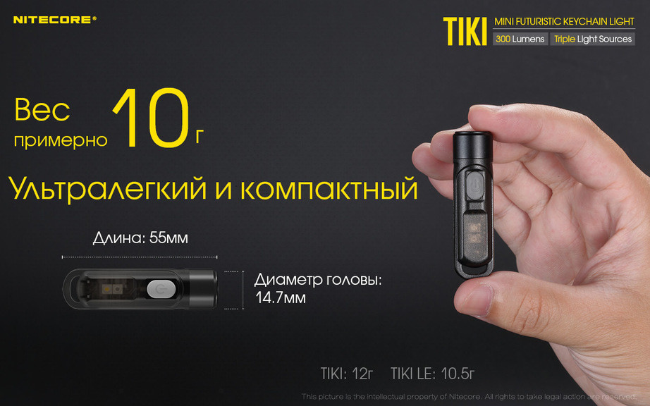 Ліхтар наключний Nitecore TIKI LE