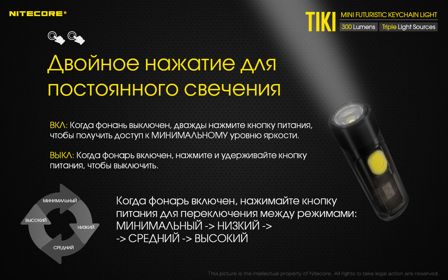 Ліхтар наключний Nitecore TIKI LE