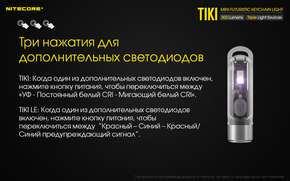 Ліхтар наключний Nitecore TIKI LE
