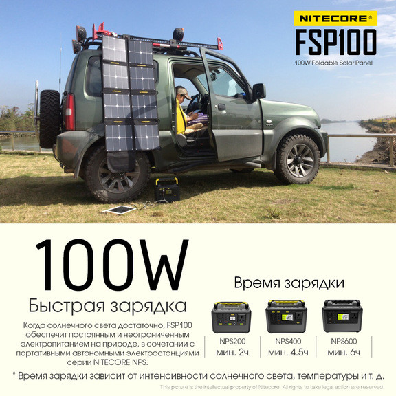 Панель солнечная Nitecore FSP100 (100W)