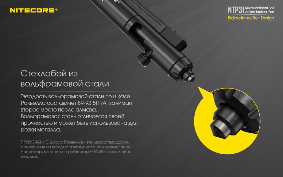 Тактична ручка Nitecore NTP31 алюмінієва